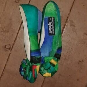 Stuart Weitzman colorful silk shoes